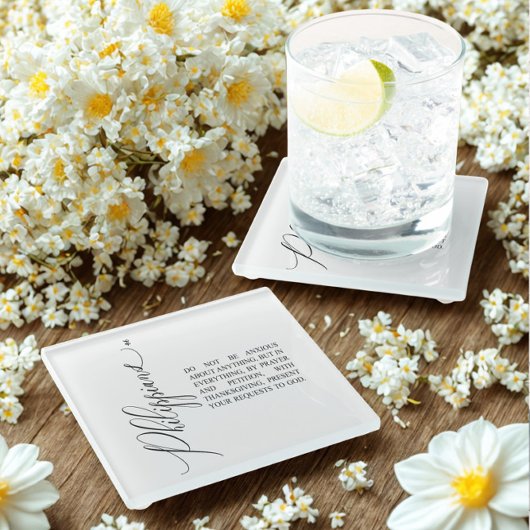 Bibelverse Philippians Glass Untersetzer