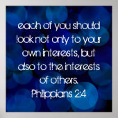 Bibelverse Philippinen 2:4 Poster (Vorne)