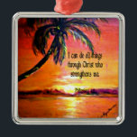 Bibelverse, Philippinen 4:13 Bad Set Ornament Aus Metall<br><div class="desc">Bibelverse, Philippinen 4:13, ich kann alles durch Christus tun, der mich stärkt.</div>