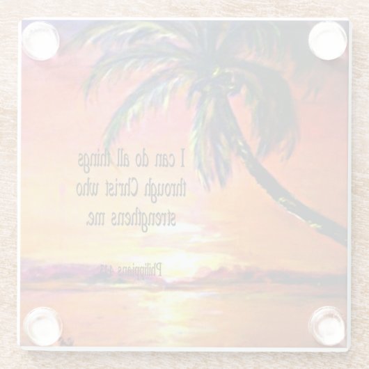Bibelverse, Philippinen 4:13 Glasuntersetzer (Rückseite)