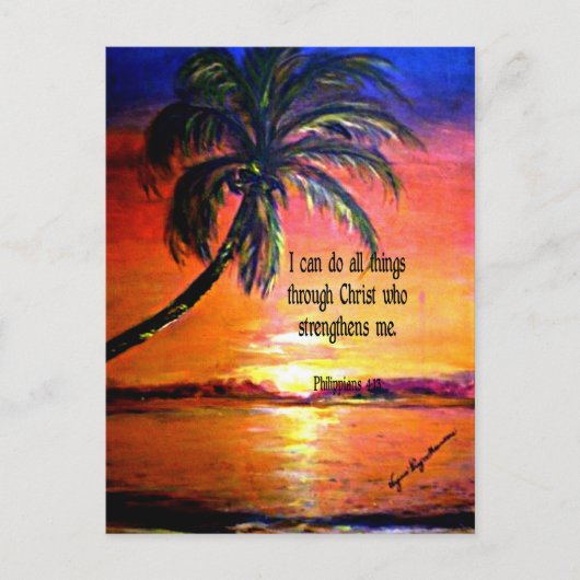 Bibelverse, Philippinen 4:13 Postkarte (Vorderseite)