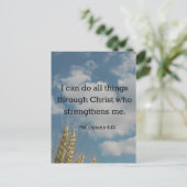 Bibelverse, Philippinen 4:13 Postkarte (Stehend Vorderseite)