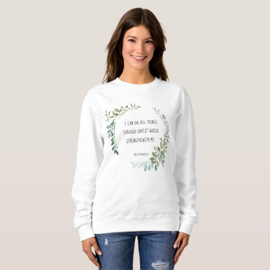 Bibelverse, Philippinen 4:13 Sweatshirt (Vorne ganz)