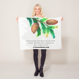 Bibelverse Pine Fleece Blanket