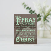 Bibelverse Post Card - Philemon 1:6 Postkarte (Stehend Vorderseite)