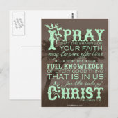 Bibelverse Post Card - Philemon 1:6 Postkarte (Vorne/Hinten)