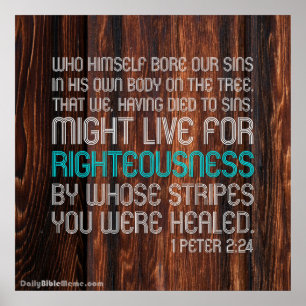 Bibelverse Poster - 1 Peter 2:24