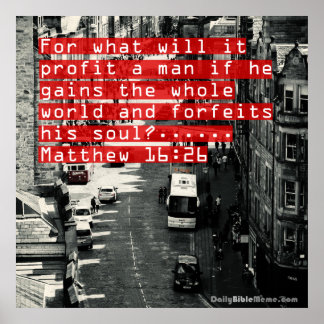 Bibelverse Poster - Matthew 16:26