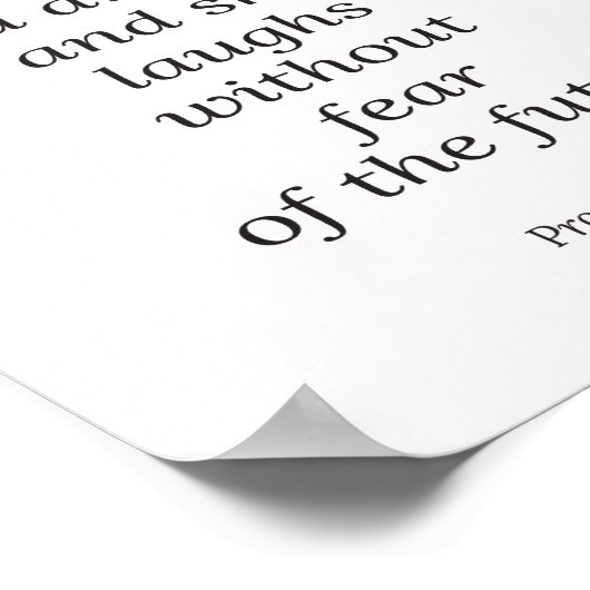 Bibelverse Poster, Sprichwörter 31:25, christliche Poster (Ecke)