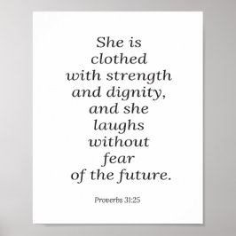 Bibelverse Poster, Sprichwörter 31:25, christliche Poster