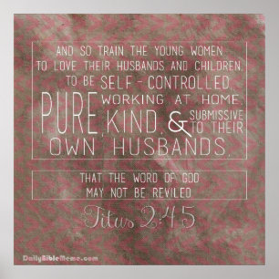 Bibelverse-Poster - Titus 2:4-5 Poster