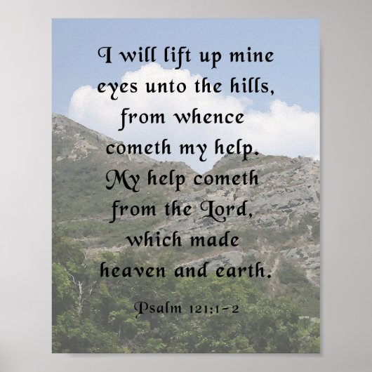 Bibelverse, Psalm 121:1-2 Poster (Vorne)