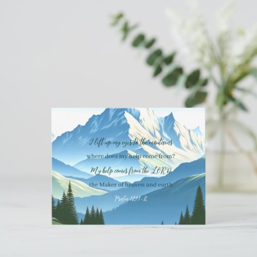Bibelverse Psalm 121:1-2 Postkarte (Stehend Vorderseite)
