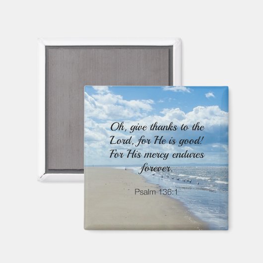 Bibelverse, Psalm 136:1 Magnet (Vorderseite/Rückseite)
