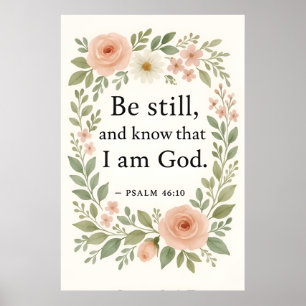 Bibelverse Psalm 46:10 Poster