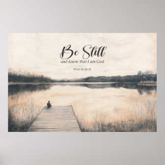 Bibelverse Psalm 46:10 - Seien Sie still und wisse Poster
