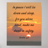 Bibelverse, Psalm 4:8 Poster (Vorne)