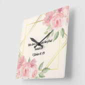 Bibelverse Quadratische Wanduhr (Winkel)