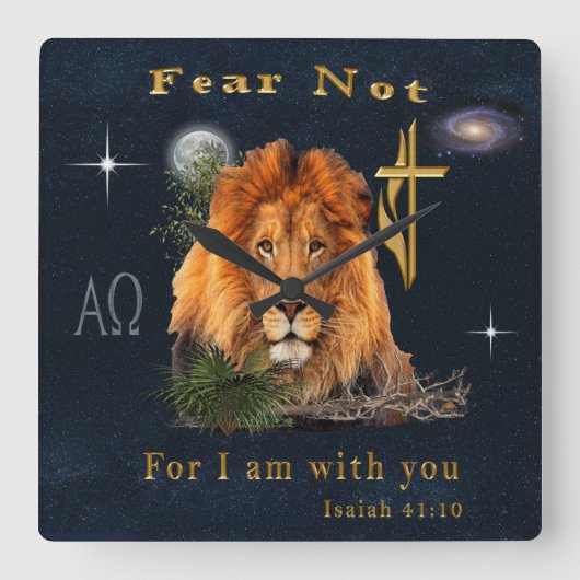 Bibelverse Quadratische Wanduhr (Vorderseite)