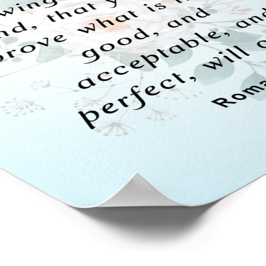 Bibelverse, Römer 12:2 Poster (Ecke)