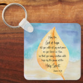 Bibelverse Römer Gelbblauer Schlüsselanhänger (Vorderseite)