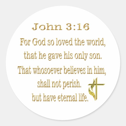 Bibelverse Runder Aufkleber (Vorderseite)