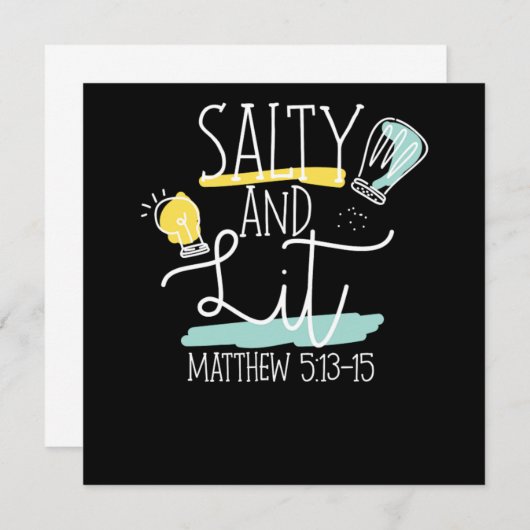 Bibelverse Salty und Lit Matthew 51315 Einladung (Vorne/Hinten)