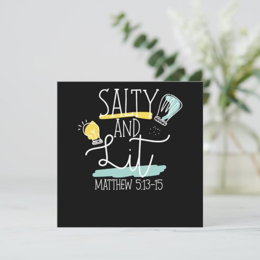 Bibelverse Salty und Lit Matthew 51315 Einladung (Stehend Vorderseite)