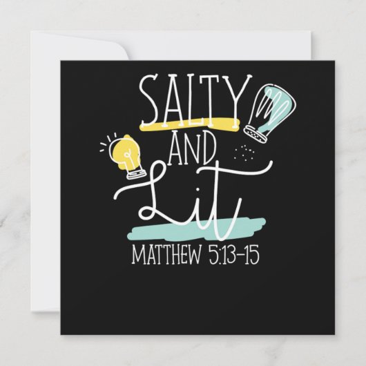 Bibelverse Salty und Lit Matthew 51315 Einladung (Vorderseite)