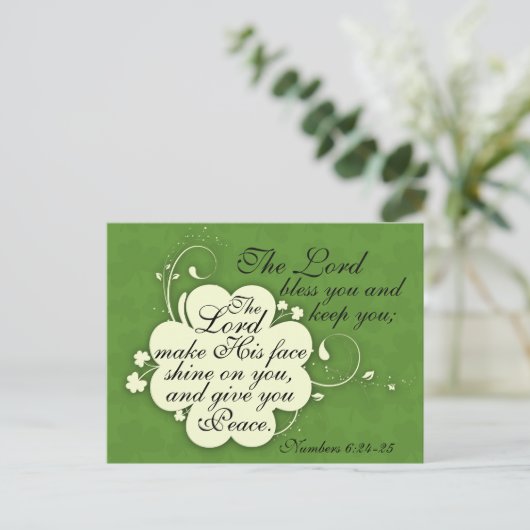 Bibelverse Segen Irish Design Custom Postcard Postkarte (Stehend Vorderseite)
