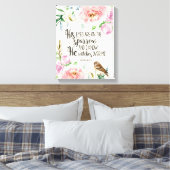 Bibelverse 'Seine Augen sind auf dem Spatzen'-Kuns Leinwanddruck (Insitu (Schlafzimmer))