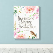 Bibelverse 'Seine Augen sind auf dem Spatzen'-Kuns Leinwanddruck (Insitu (Holzboden))