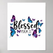 Bibelverse Selig Psalm 23 Schmetterling Poster (Vorne)