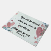 Bibelverse Selige Wohngestaltung Willkommen Türmch Fußmatte (Schrägansicht)