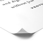 Bibelverse-Sprichwörter 31:25 Poster (Ecke)