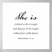 Bibelverse-Sprichwörter 31:25 Poster (Vorne)