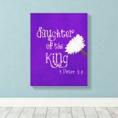 Bibelverse: Tochter des Lila Königs Leinwanddruck (Insitu (Holzboden))