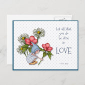 Bibelverse tun alles in LIEBE, Kind, Blume Postkarte (Vorne/Hinten)