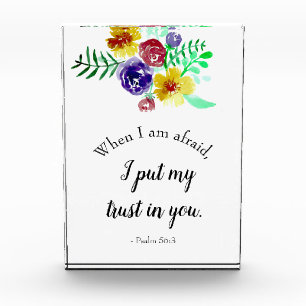 Bibelverse über Blume aus Angst Wasserfarben Zitat Fotoblock