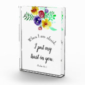 Bibelverse über Blume aus Angst Wasserfarben Zitat Fotoblock (Rechts)