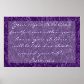 Bibelverse über Familie Psalm 128:3 Poster (Vorne)