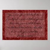 Bibelverse über Familie Psalm 128:3 Poster (Vorne)