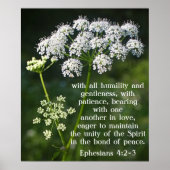 Bibelverse über Liebe Ephesians 4:2-3 Poster (Vorne)