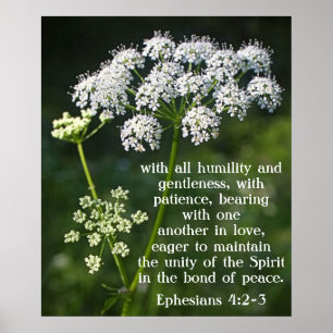 Bibelverse über Liebe Ephesians 4:2-3 Poster