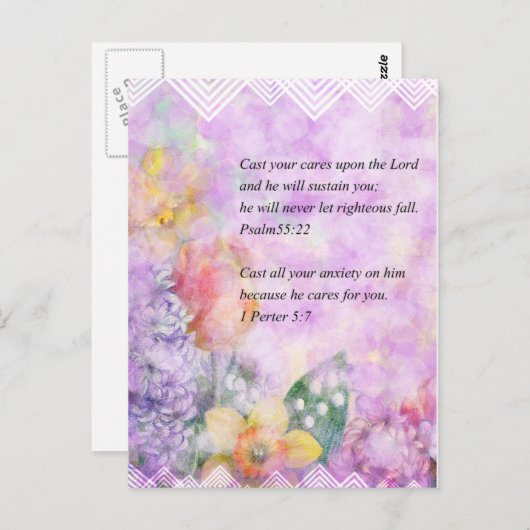 Bibelverse und Blume Postkarte (Vorne/Hinten)