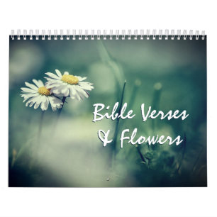Bibelverse und Blume zur Förderung Christlicher Kalender