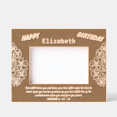 Bibelverse und BlumenBouquet zum Geburtstag Geätzte Rahmen (Vorderseite)