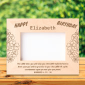 Bibelverse und BlumenBouquet zum Geburtstag Geätzte Rahmen