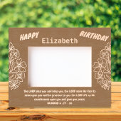 Bibelverse und BlumenBouquet zum Geburtstag Geätzte Rahmen