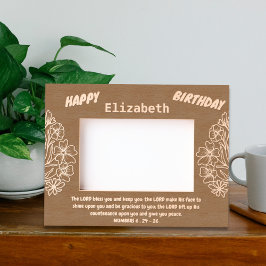 Bibelverse und BlumenBouquet zum Geburtstag Geätzte Rahmen
